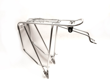 Gepäckträger silber Aluminium mit Federklappe